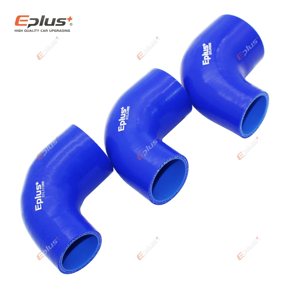 EPLUS Đa Năng Silicone Lửng Ống 90 Độ Lớn Đến Bé Cổng Kết Nối Ô Tô Intercooler Turbo Lượng Ống Nối Xanh Dương Nhiều Kích Thước