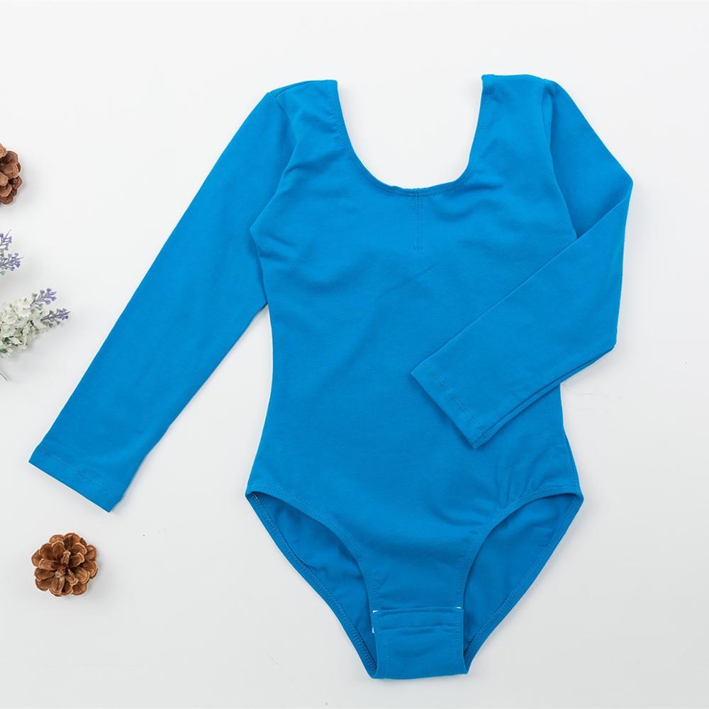 Collant de manga longa para meninas da criança crianças dança ballet ginástica bodysuit outfit collant profissional algodão macacão banho