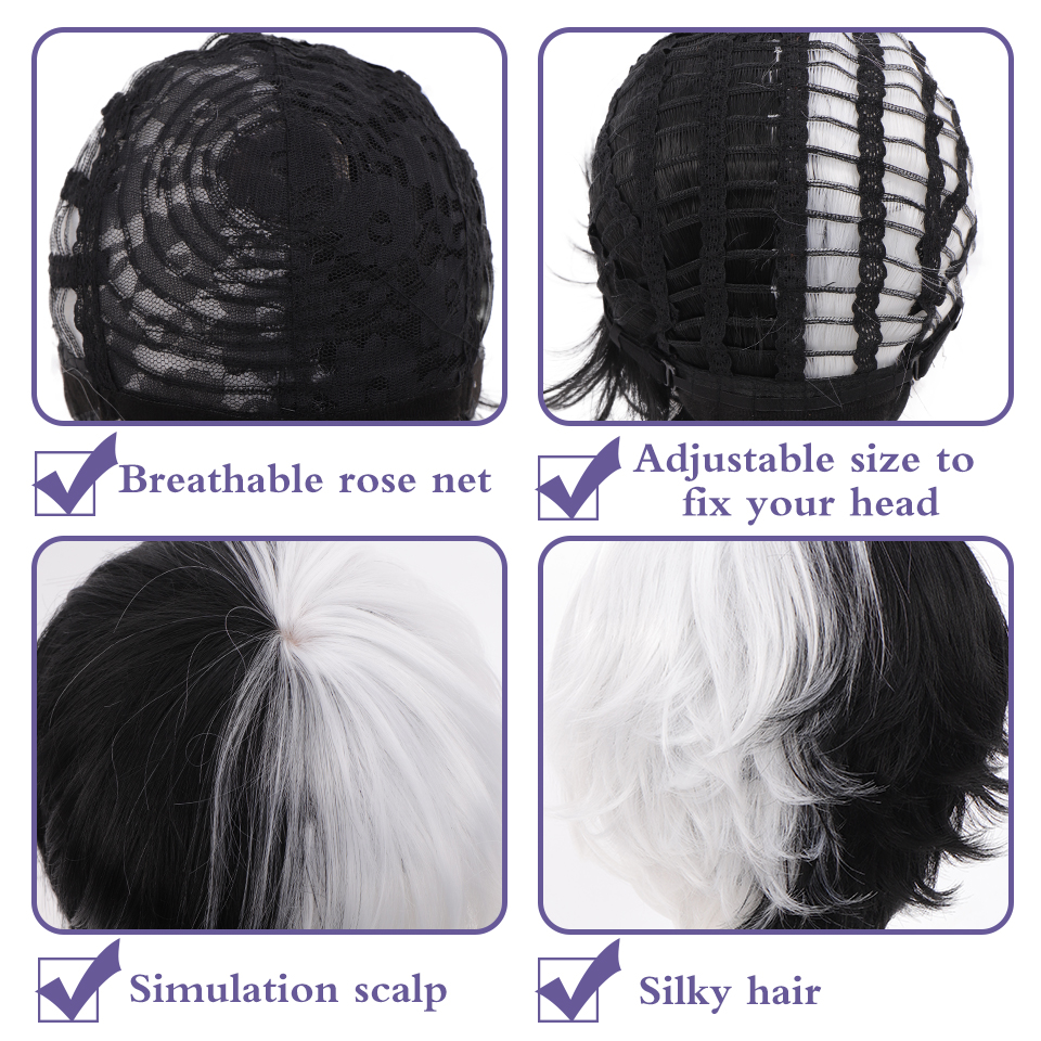 BUQI สังเคราะห์วิกผมสั้นสีบลอนด์สีน้ำตาลเท็จทุกวันปาร์ตี้คอสเพลย์ Wigs สำหรับผู้หญิงสาว Boy สูงอุณหภูมิเส้นใย