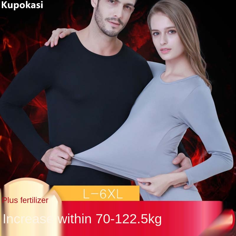 Kupokasi Musim Dingin Ukuran Plus L- 6XL Long John untuk Pria Wanita Pakaian Dalam Termal Hangat Set Pakaian Pria Wanita Setelan