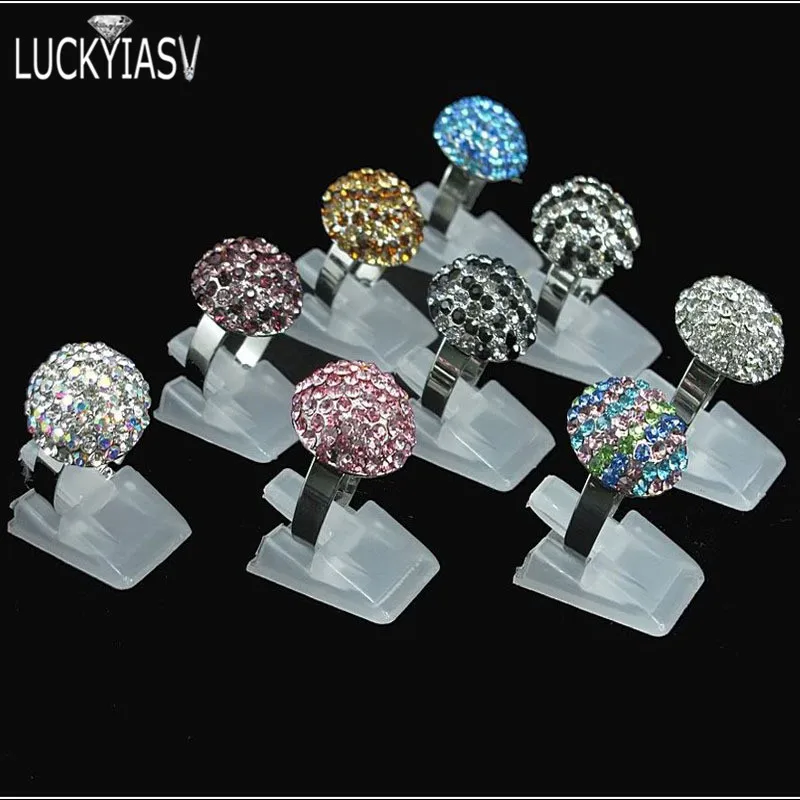 Sỉ 20 Cái/lốc Đen Trắng Trong Vòng Nhựa Kẹp Vòng Đỡ Acrylic Giá Đỡ Chiếc Nhẫn Trang Sức Màn Hình Hiển Thị Giá Rẻ Lô Hàng
