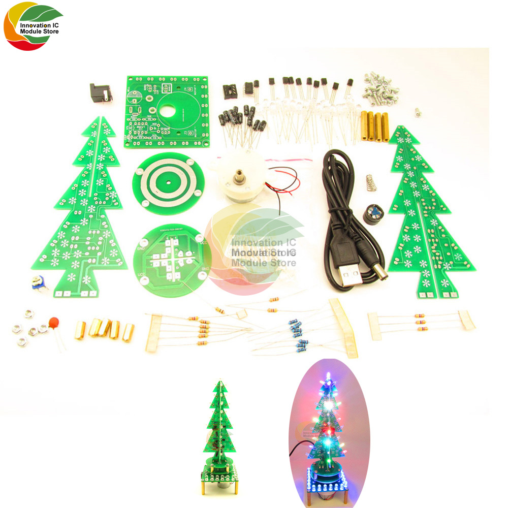 다채로운 회전 음악 조명, 3D 7 색 LED 호흡 조명 키트, 전자 DIY 재미있는 키트