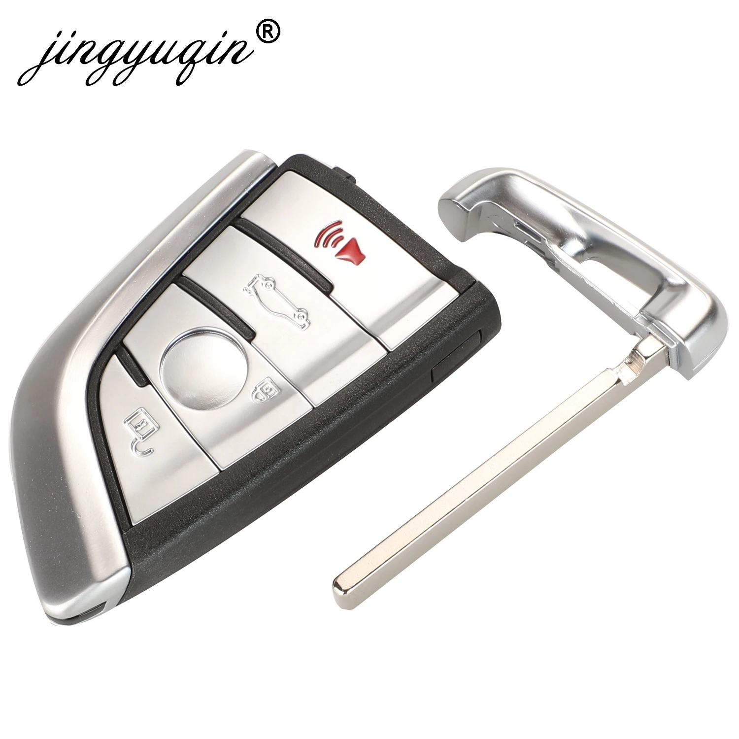 jingyuqin 3/4BTN Smart Card Car Key Shell Case For BMW 1 2 7 Series X1 X5 X6 X5M X6M F Class Remote Key Fob Cover Insert Blade
