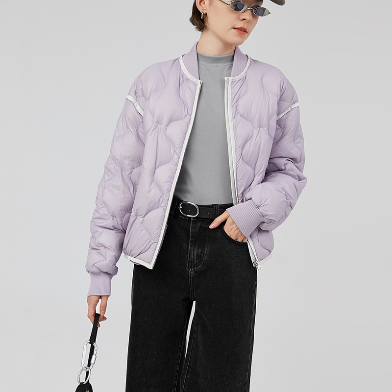 Toyouth ผู้หญิงลงเสื้อแจ็คเก็ตหนาเป็ดสีดำ Greee สีขาว Warm สั้นเบสบอล Casual Chic สไตล์ Overcoat