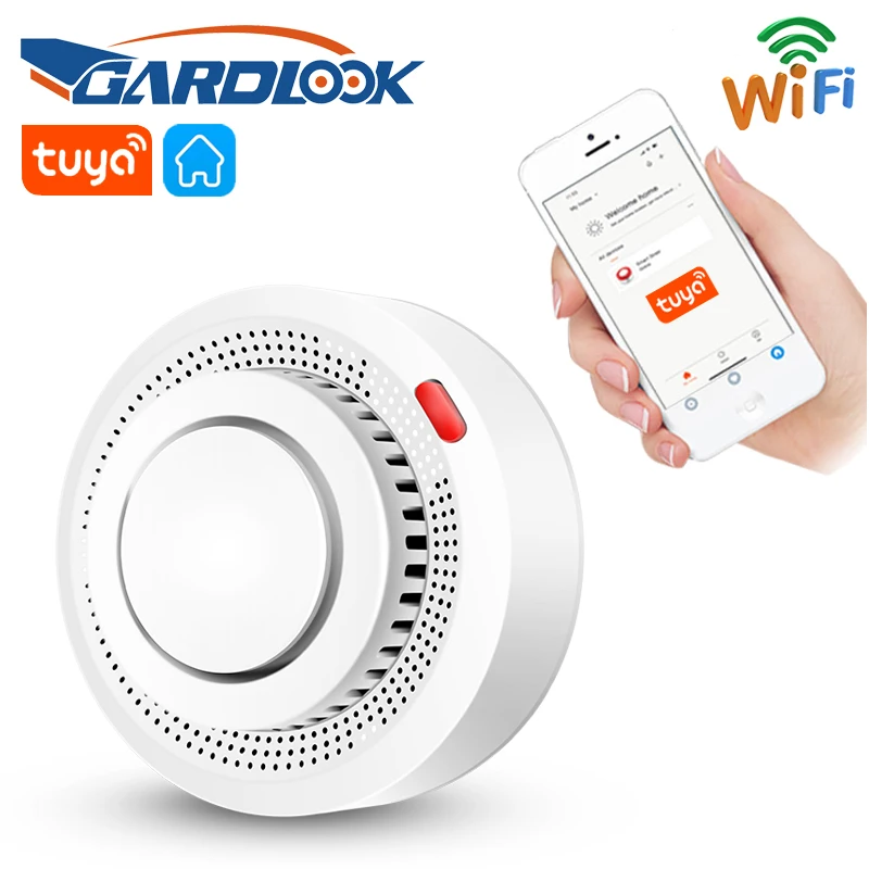 GARDLOOK Wifi ควันเครื่องตรวจจับควัน Alarm เครื่องตรวจจับควันไฟ Wifi Fire ป้องกันความปลอดภัยในบ้านนาฬิกาปลุก Tuya Smart Life APP