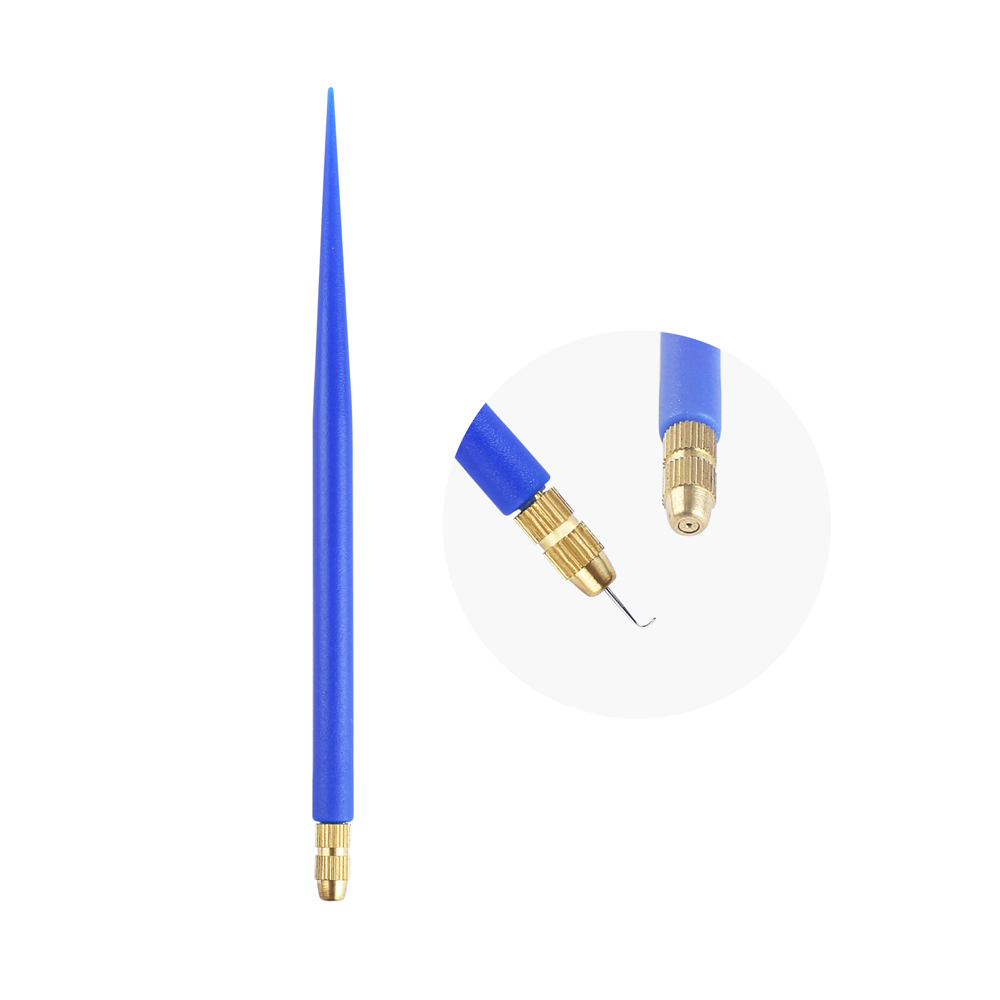 Lüftungsnadel in 4 Größen (1–1, 1–2, 2–3, 3–4) und 1 Kunststoffhalter zur Herstellung von Spitzenperücken/Verschlüssen/frontaler Lüftungsnadel, Netznadel
