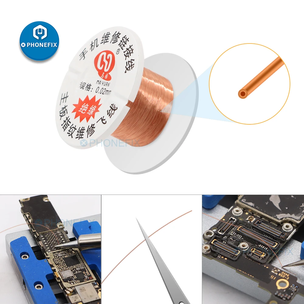 Đồng 0.01Mm 0.02Mm Dây Nhảy Dây PCB Logic Ban Sửa Chữa Liên Kết Dây Dành Cho Điện Thoại Di Động Bo Mạch Chủ Hàn Dụng Cụ Sửa Chữa