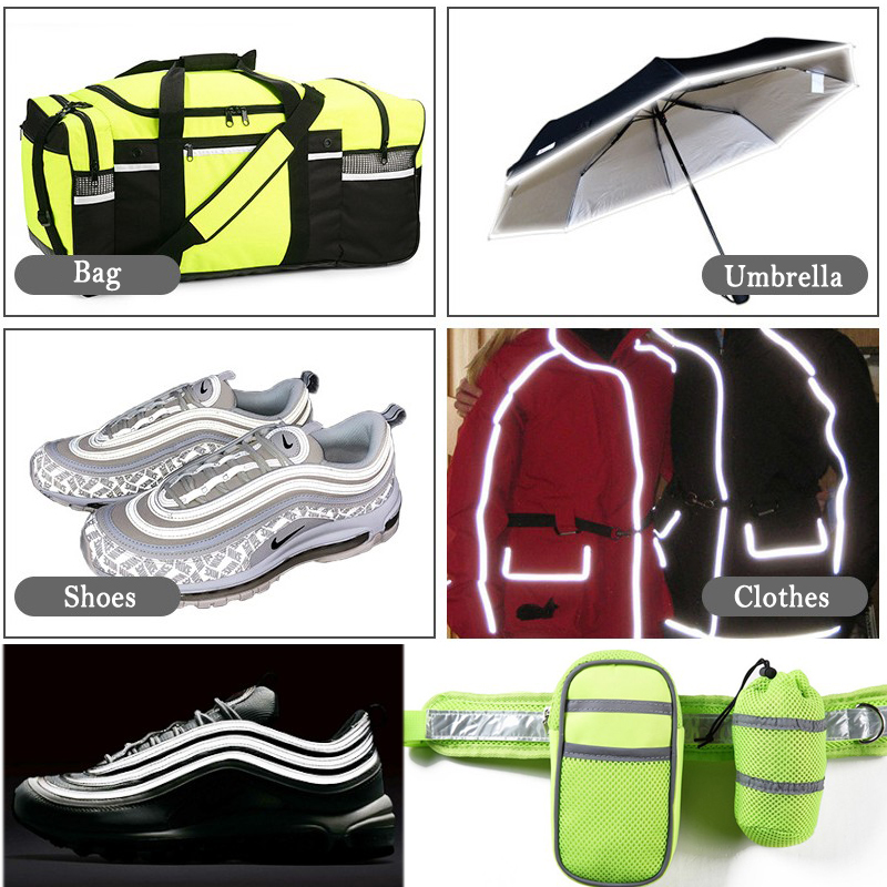 High Visibility Bright Silver Reflective Strip Edging Trim Tape Fabric for Clothing DIY Sewing Crafts Material