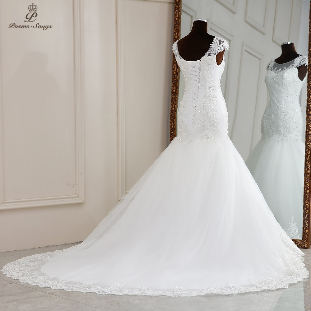 ที่กําหนดเองจริงภาพวิดีโอจริง Elegant ชุดแต่งงานเงือกแต่งงานชุด Robe de mariee vestidos de novia sereia