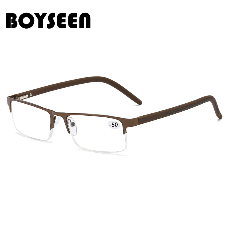 BOYSEEN Hợp Kim Titan Bị Cận Thị Kính Không Hình Cầu 12 Lớp Phủ Trừ Ống Kính Kinh Doanh Cận Thị Mắt Kính-0.5 -1.0 -1.25