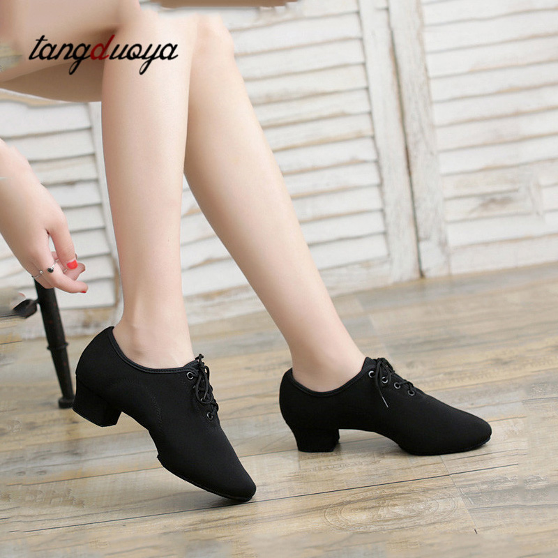 Jazz Modern Dance Schuhe Damen Tanzsneaker für Mädchen Damen Gesellschaftstanzschuhe Damen mit geschlossener Spitze 3/5cm Heels