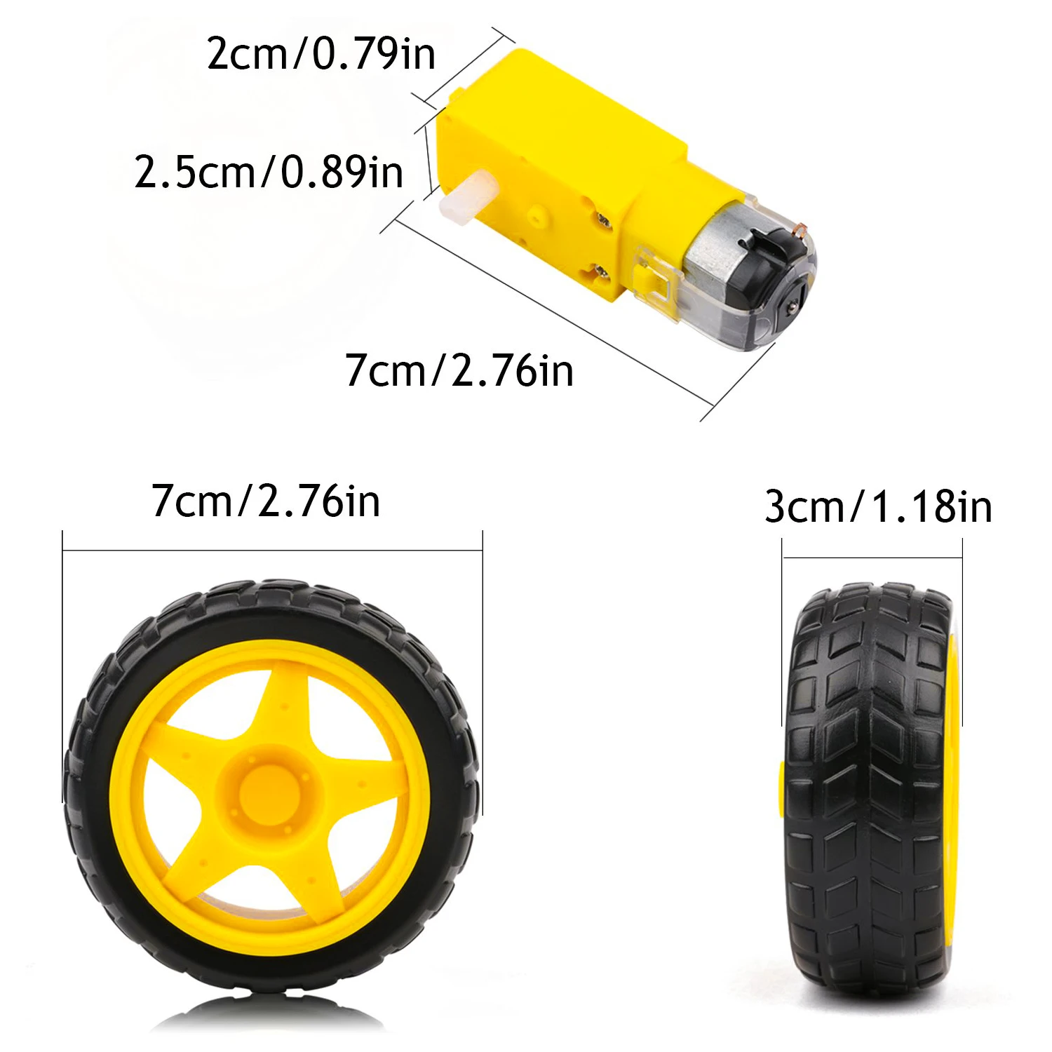 4 DC Điện + Nhựa TT Máy Bơm Lốp Bánh Xe 3-6V Dual Trục Động Cơ Giảm Tốc TT từ Hộp Số Động Cơ Cho Arduino Xe Thông Minh
