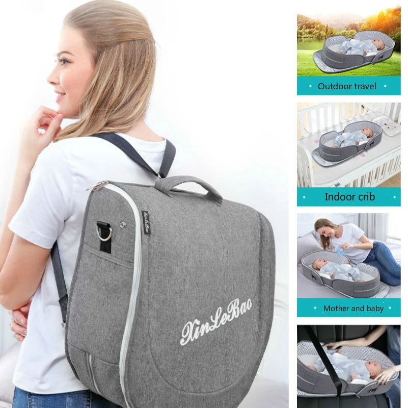 Breathable แบบพกพา Sleeping เตียงเด็กทารกเด็ก Multi-Function ยุง Nest สำหรับทารกแรกเกิดแบบพกพาเปล Bassinet กันชน