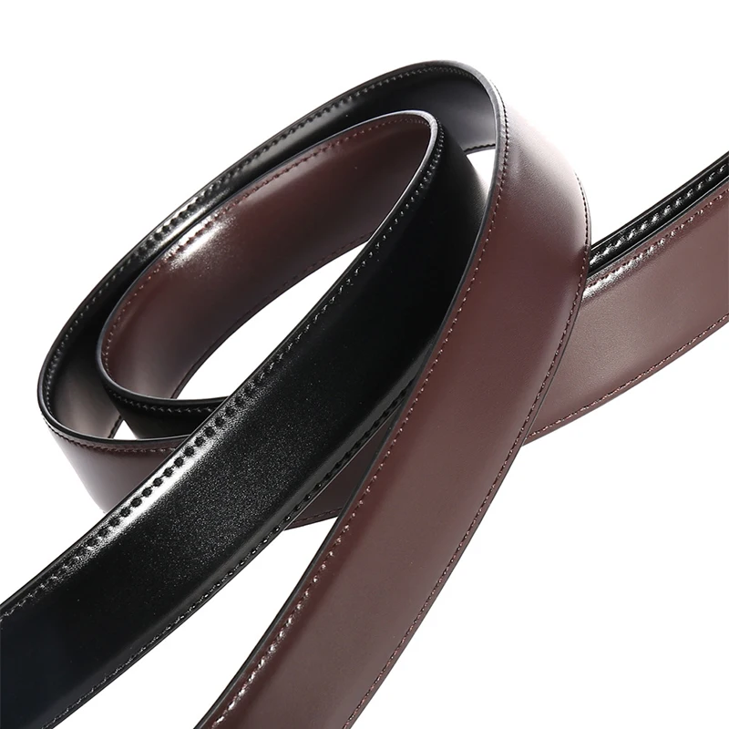 VATLTY-Cinturón de cuero de vaca Natural para hombre, faja Reversible informal de 34mm sin hebilla, 130cm, color marrón