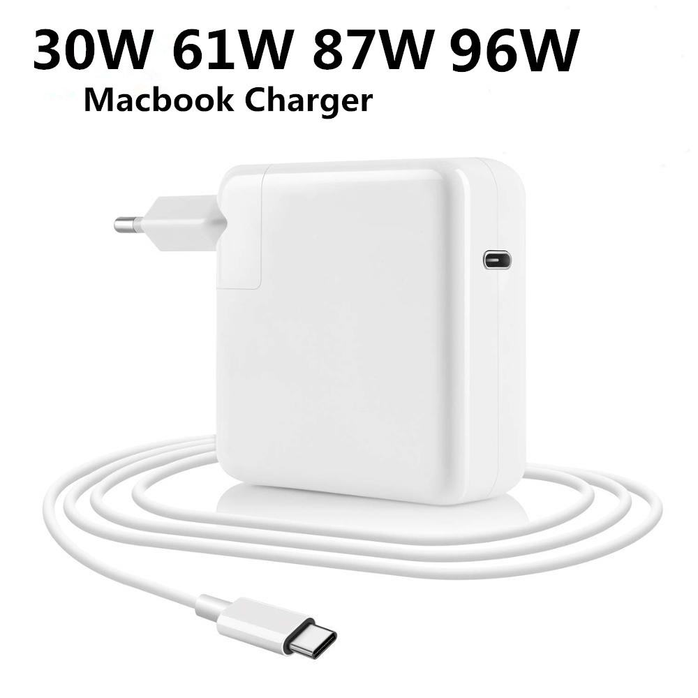 Adaptateur d'alimentation de chargeur USB C 30W 60W 87W 96W pour MacBook Pro 16, 15, 13 pouces, New Air 13 pouces 2020/2019/2018, fonctionne avec Type C PD