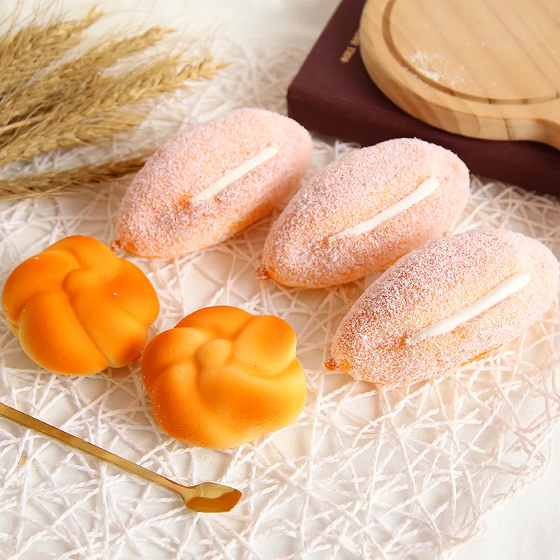 Squishy อาหารสร้างสรรค์จําลองขนมปัง Toast Donuts ช้า Rising Squeeze ของเล่นบรรเทาความเครียด Spoof Tease คนเดสก์ท็อปตกแต่ง