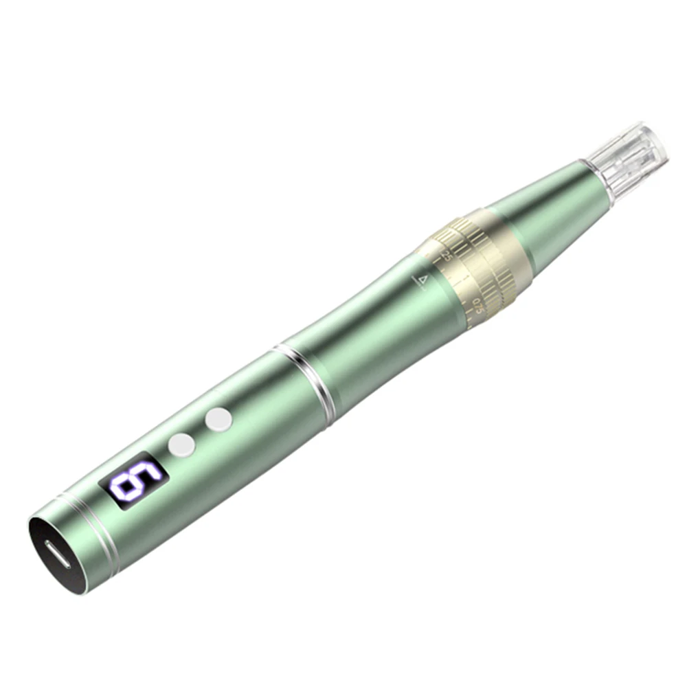 6 Tốc Độ 4 Màu Đèn LED Derma Bút Mặt Chăm Sóc Da Tại Nhà Sử Dụng Làm Đẹp Điện Tự Động Microneedling Tem Dr Pen meso Trị Liệu Bộ