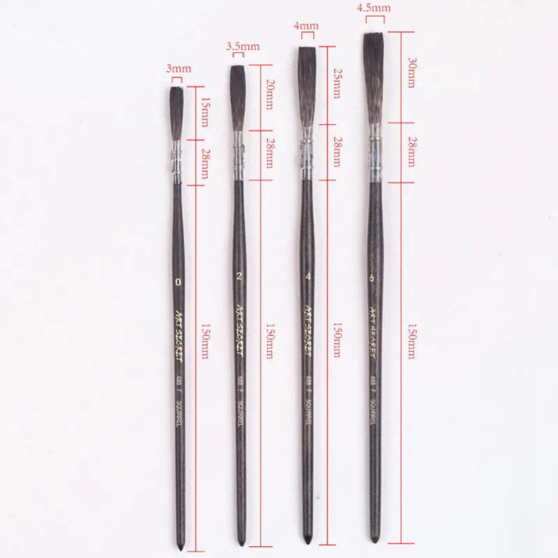 Artsecret 688LR & DS 688R 688F Nước Vẽ Bằng Bột Màu Vẽ Bàn Chải Sóc Tóc Tự Nhiên Que Gỗ Nguồn Cung Cấp Nghệ Thuật Văn Phòng Phẩm Sơn