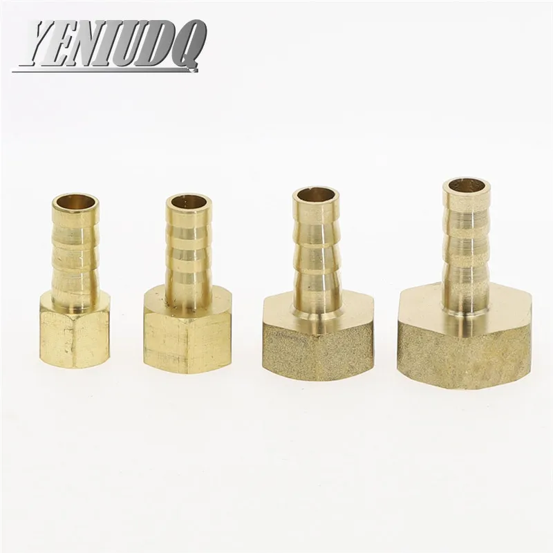 Phụ Kiện đường ống Brass Barb Hose Tail Phù Hợp Nhiên Liệu Không Khí Khí Nước Dầu Ống ID 4 mét-19 mét để 1/8 ''1/4'' 3/8 "1/2 ''Nữ Chủ Đề Đồng