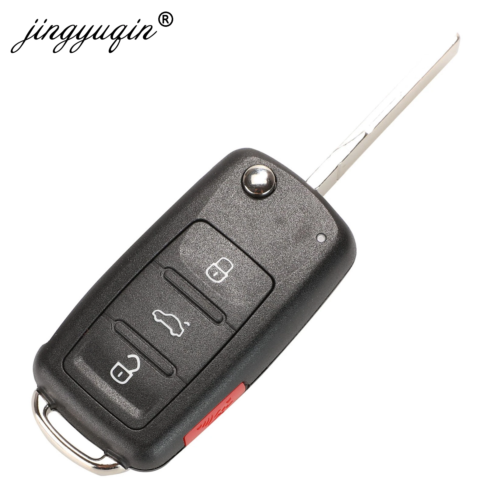jingyuqin 4 Buttons 020AD Remote Key Shell Case Fit for VW Caddy Eos Golf Jetta Beetle Polo Up Tiguan Touran 5K0837202AD