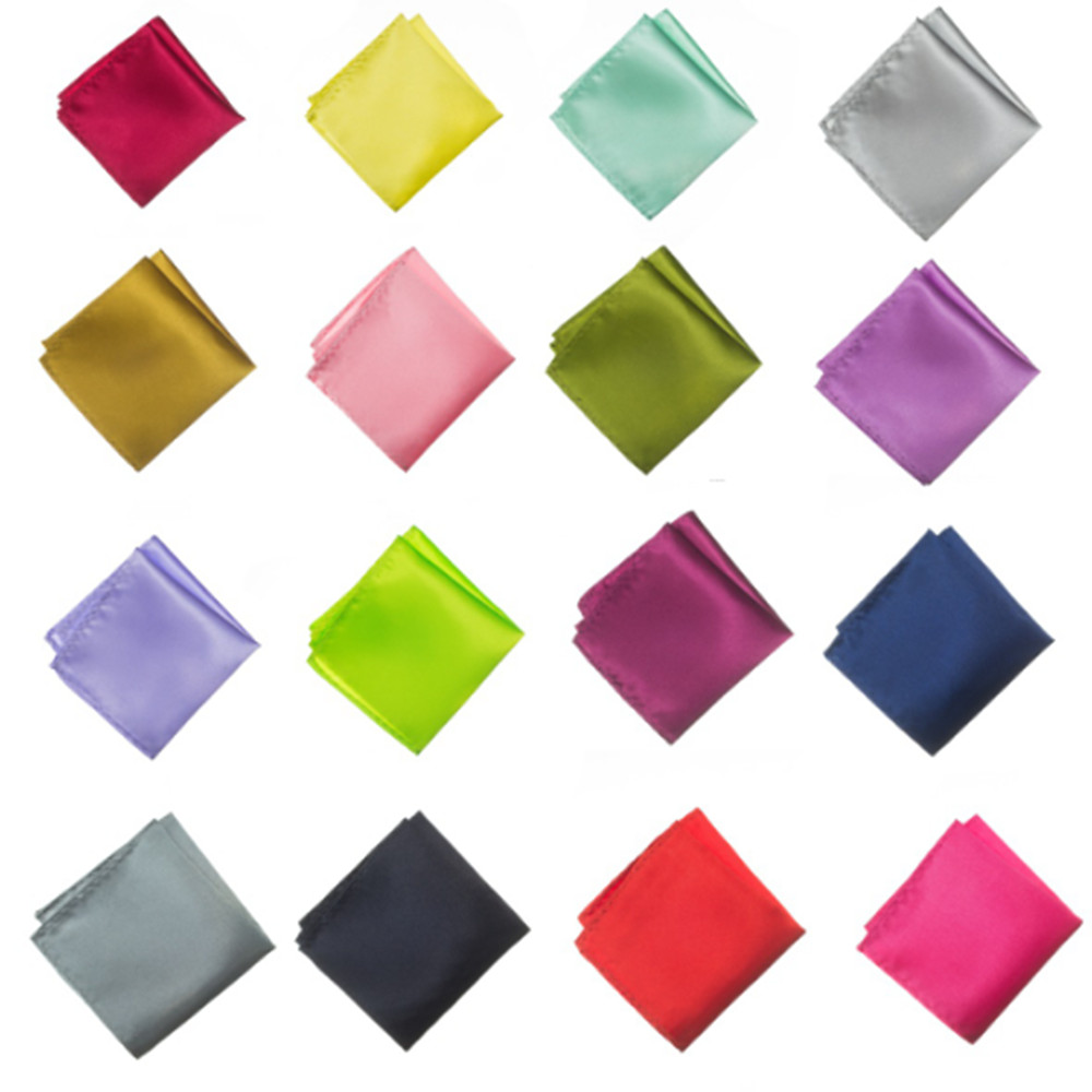 แฟชั่นซาตินพ็อกเก็ตสแควร์ Hankerchief ธรรมดา Hanky Wedding Party A87