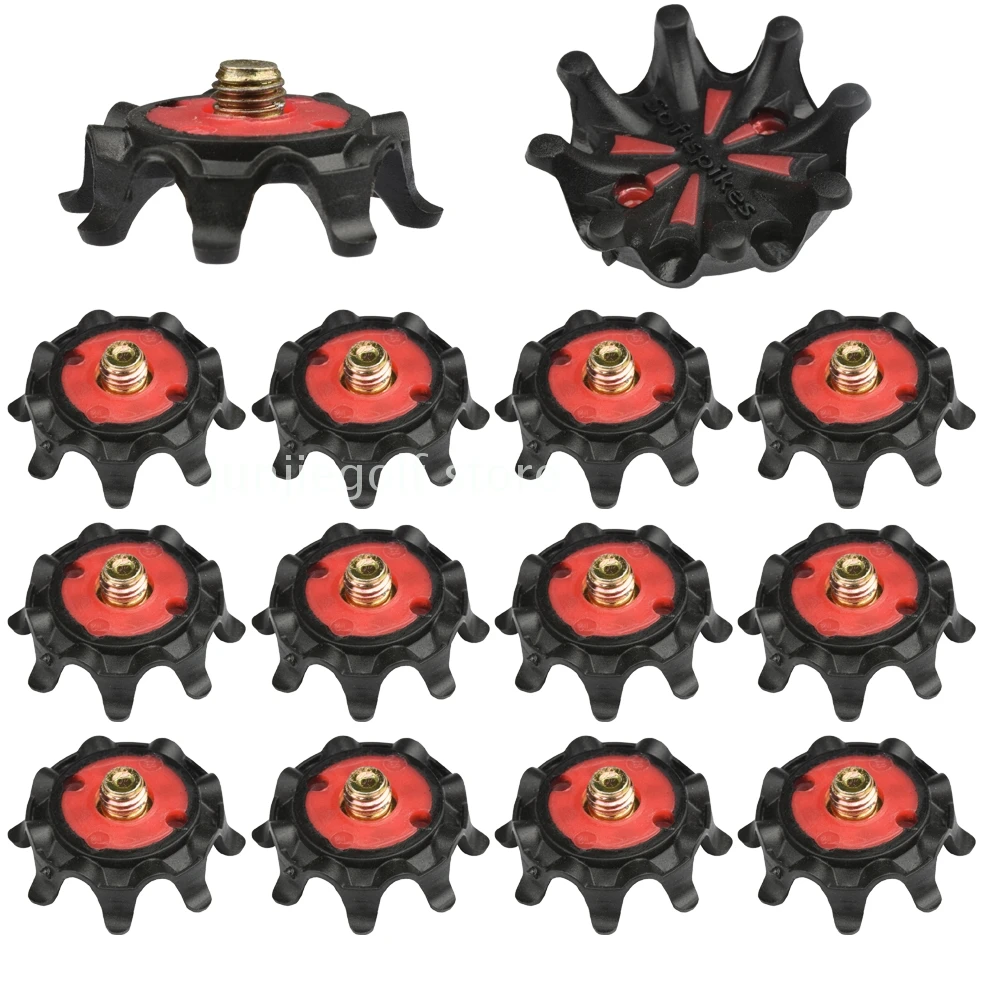 Tacos de giro rápido para zapatos de Golf, accesorios de herramientas de entrenamiento de repuesto, color rojo, 1/4, lote de 14 unidades