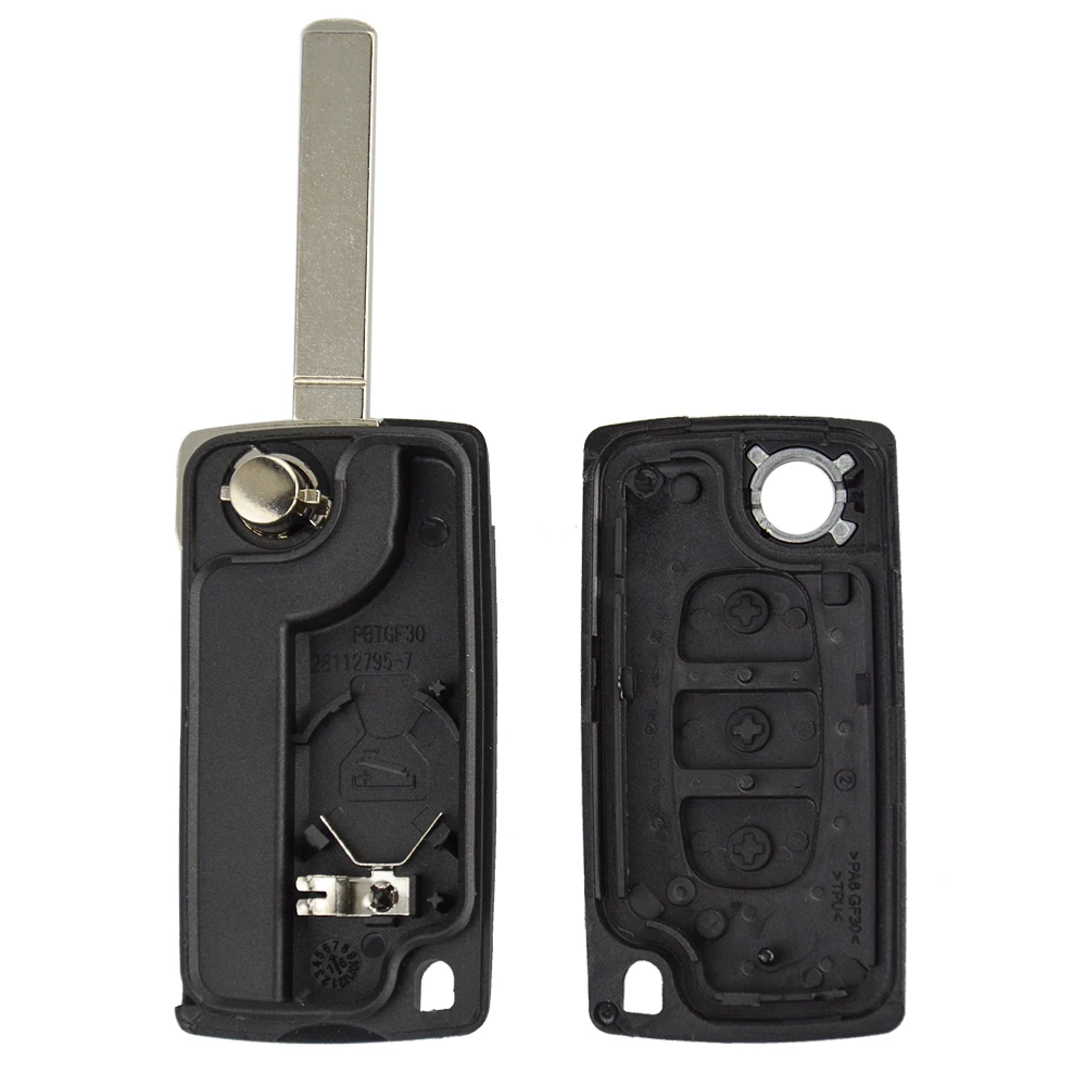 OkeyTech 2/3 Button Flip Fob Car key Case Shell for Peugeot 207 307 308 407 607 807 Partner Citroen C2 C3 C4 C5 C6 Xsara