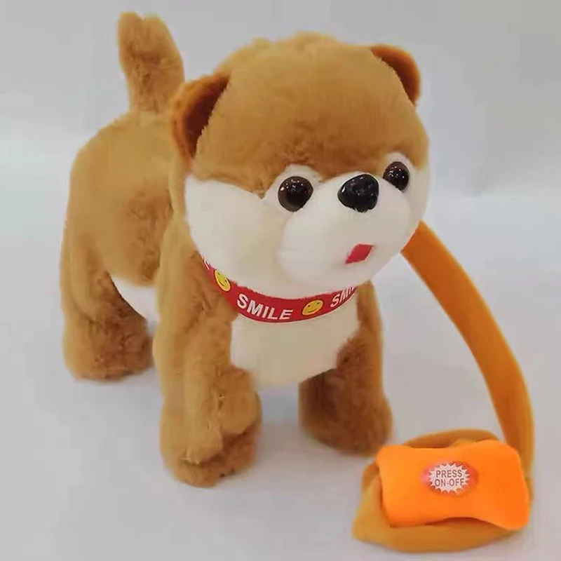 Chú Chó Robot Tương Tác Chó Đồ Chơi Điện Tử Sang Trọng Con Chó Con Thú Cưng Đi Bộ Vỏ Cây Dây Xích Teddy Đồ Chơi Dành Cho Trẻ Em Quà Tặng Sinh Nhật