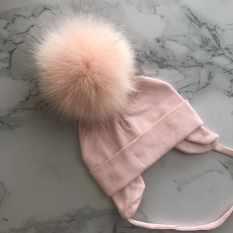 Mùa Thu Đông Bé Trai Gái Lông Thú Giả Pompom Bông Tai Mũ Lưỡi Trai Sơ Sinh Tập Đi Cho Bé Nón Beaine Zara Kids Trẻ Em Bonnet