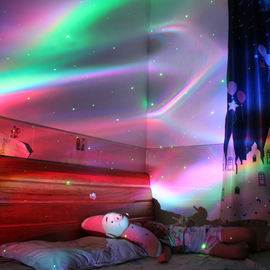 ESHINY – projecteur Laser LED RGB Rechargeable, lumière aurore Star Sky, Disco mobile USB DJ nuit enfants scène chambre B222N8