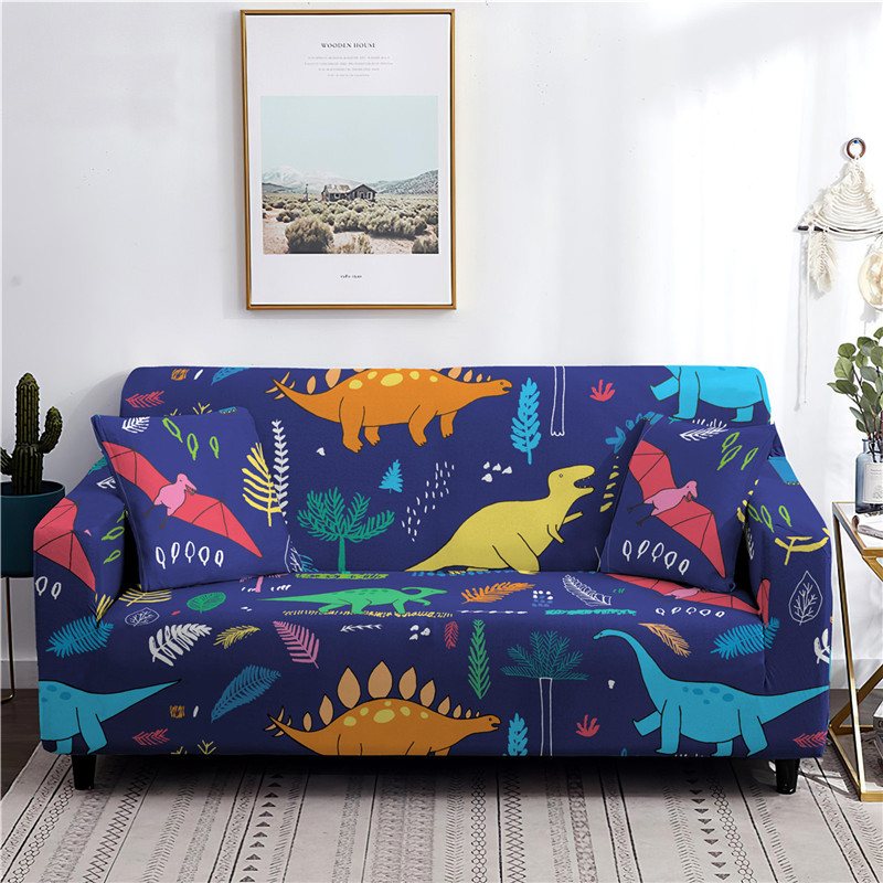 Sarung Sofa Pelindung Kursi Dekorasi Sofa Cetak Dinosaurus 3d Mewah Ruang Tamu Sarung Sofa Elastis Penutup Sofa 1-4 Tempat Duduk
