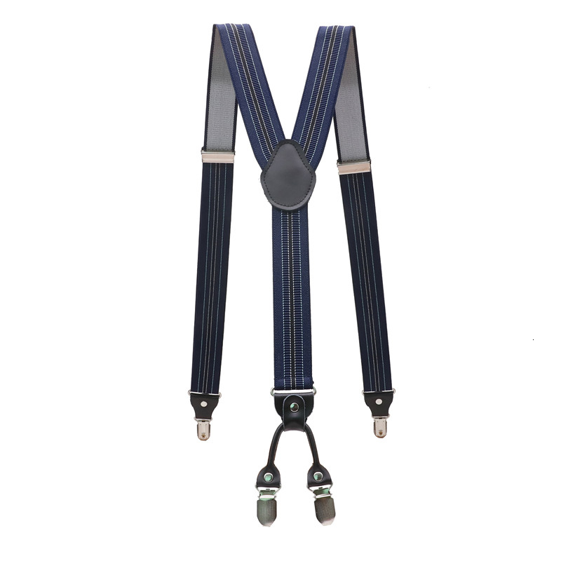 4-clip heren bretels heren bretels ondersteunt Tirantes echt leer voor dames elastische verstelbare broekriemen kleding 3,5 cm breedte