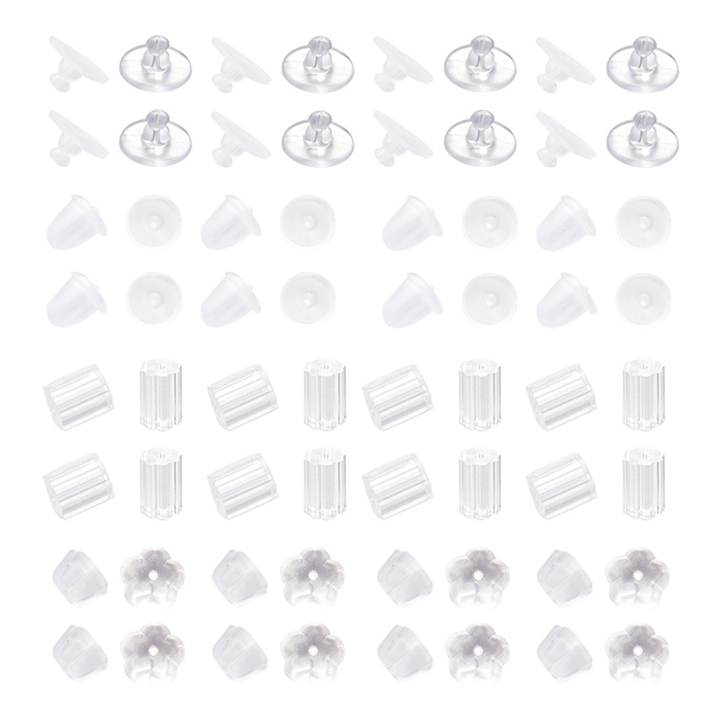 ゴムイヤリングバックシリコーンラウンド 200-2000 個耳栓ブロックキャップイヤリングバックストッパー DIY イヤリングジュエリーメイキング