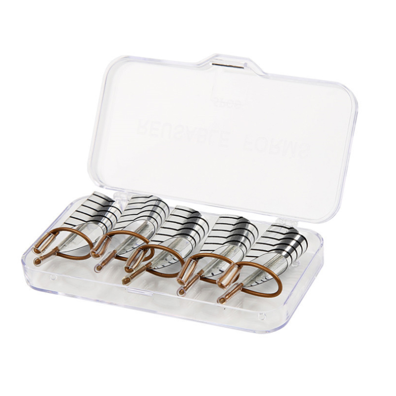 5pcs a Box Reusable Nails Form Acrylic French Nail Art Tips Polish UV Gel Extension Sticker Foils Guide Forms Tool