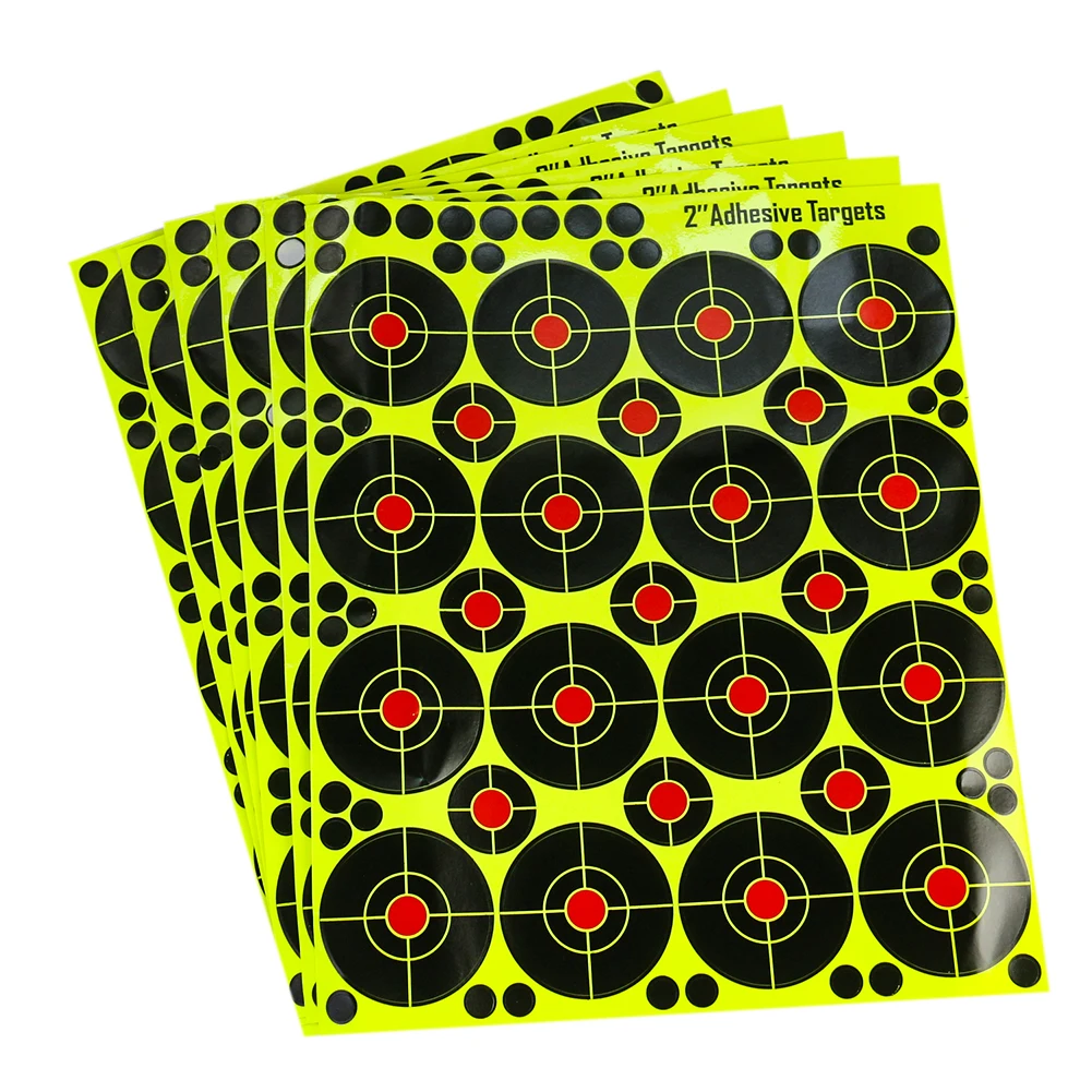 80Pcs/5แผ่นเป้าหมายกระดาษ Splatter Florescent เป้าหมายสติกเกอร์สำหรับปืนไรเฟิลธนูล่าสัตว์การฝึกอบรม Shoot อุปกรณ์เสริม