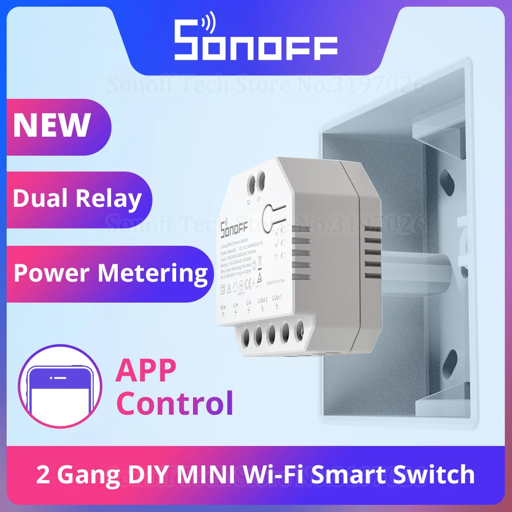 SONOFF DUAL R3 2-бандовый двойной релейный модуль DIY Wi-Fi MINI Smart Switch Управление измерением мощности через eWeLink Alexa Google Smart Home