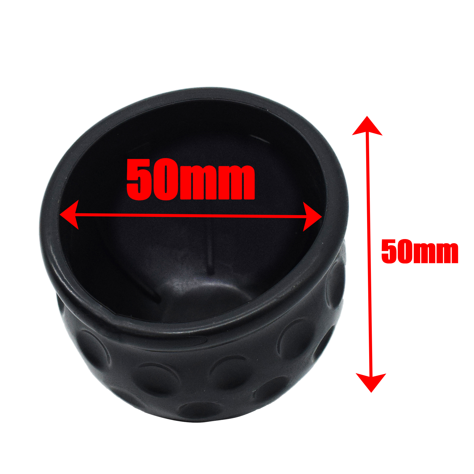 Tapa Universal de cubierta de bola de barra de remolque de 50mm, capó de bola de goma, enganche de remolque, protección de bola de remolque, cubierta de bola de remolque, accesorios negros para coche