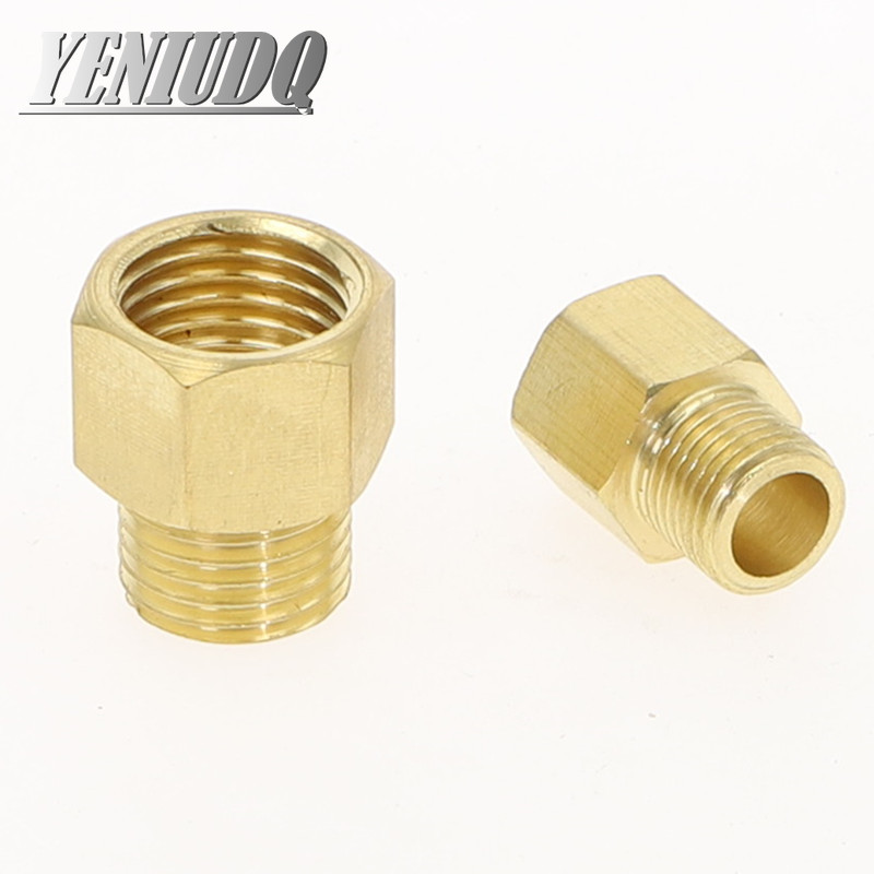 Bằng Đồng Liên F/M 1/8 "1/4" 3/8 "1/2 BSP Dây Chuyền M10x1 Nam Đến Nữ Ren Đồng Ống các Cổng Kết Nối Đồng Khớp Nối Adapter Ren Lắp
