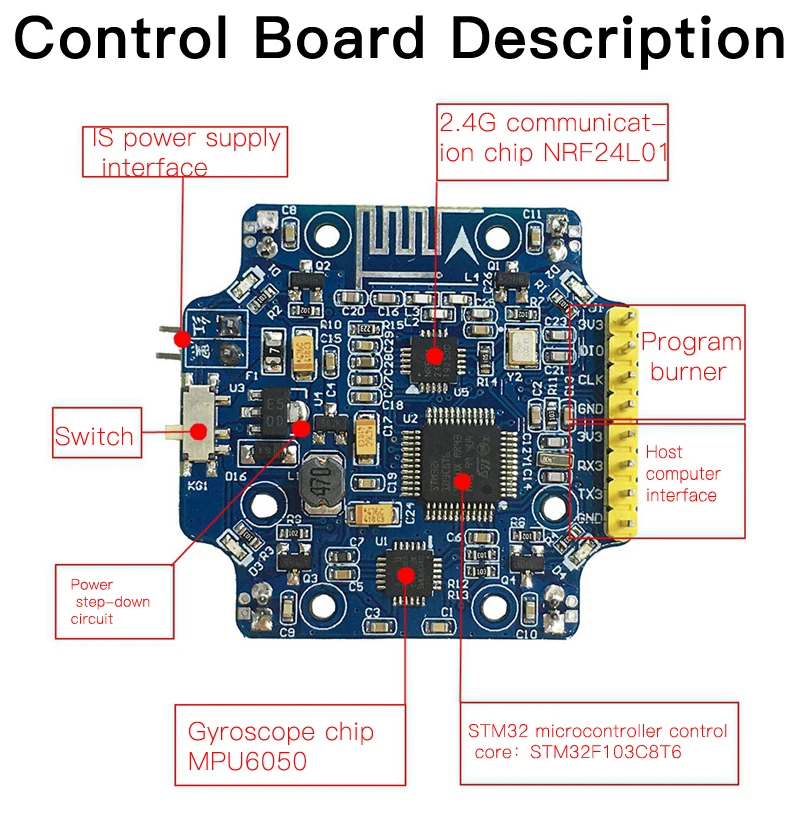 STM32 Mã Nguồn Mở 4 Trục Máy Bay Điều Khiển Bay Ban Stm32 Nhỏ 4 Trục C Chương Trình Tự Làm Bảng Mạch Điều Khiển 4 Cánh Quạt