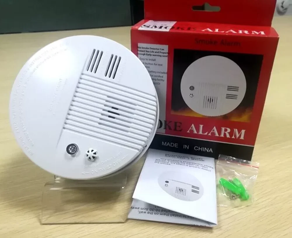 {SUMRINGFREE2 $10-$2} Long Lifespan Double Sensor AC110V-220V Or 240V Smoke Detector 9V Smoke Alarm Fire Detector