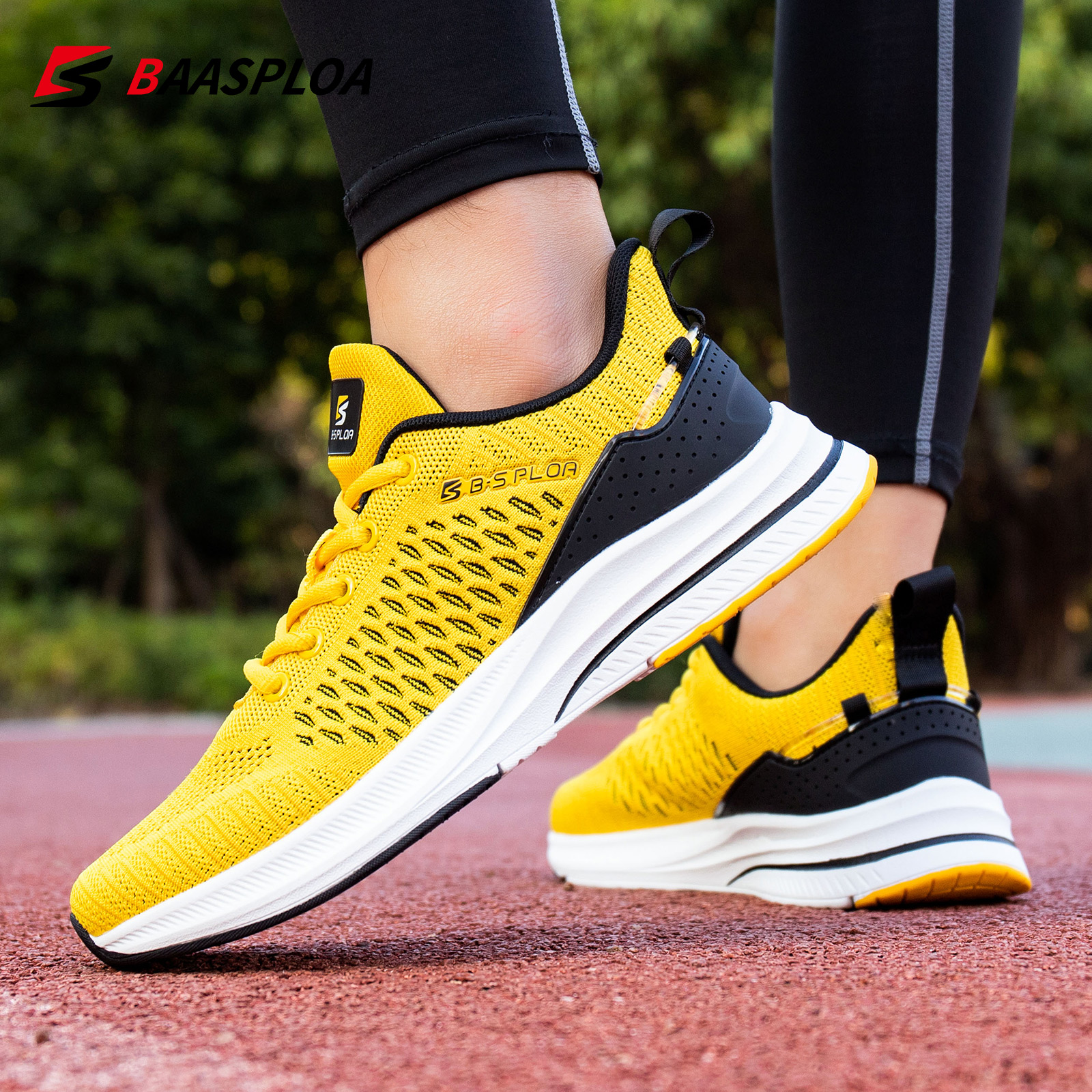 Baasploa Männer Sportschuhe neue atmungsaktive Mesh Laufschuhe Männer klassische lässige Turnschuhe Männer rutsch feste Outdoor-Komfort zu Fuß
