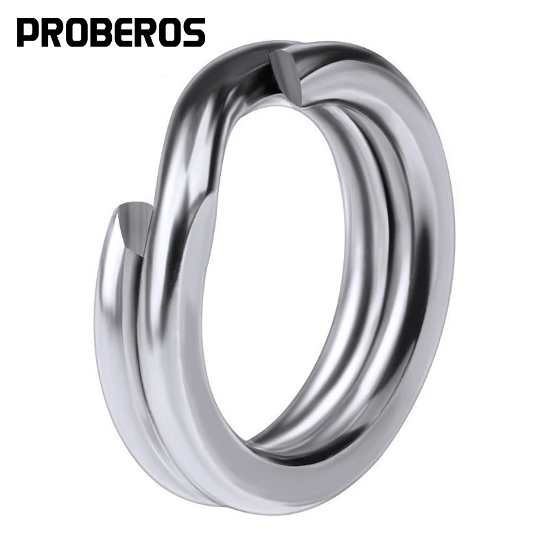 PROBEROS 50 шт. рыболовные разъемные кольца для жесткой приманки, серебро, нержавеющая сталь 0 # -12 #   Рыболовные соединители, аксессуары, снасти