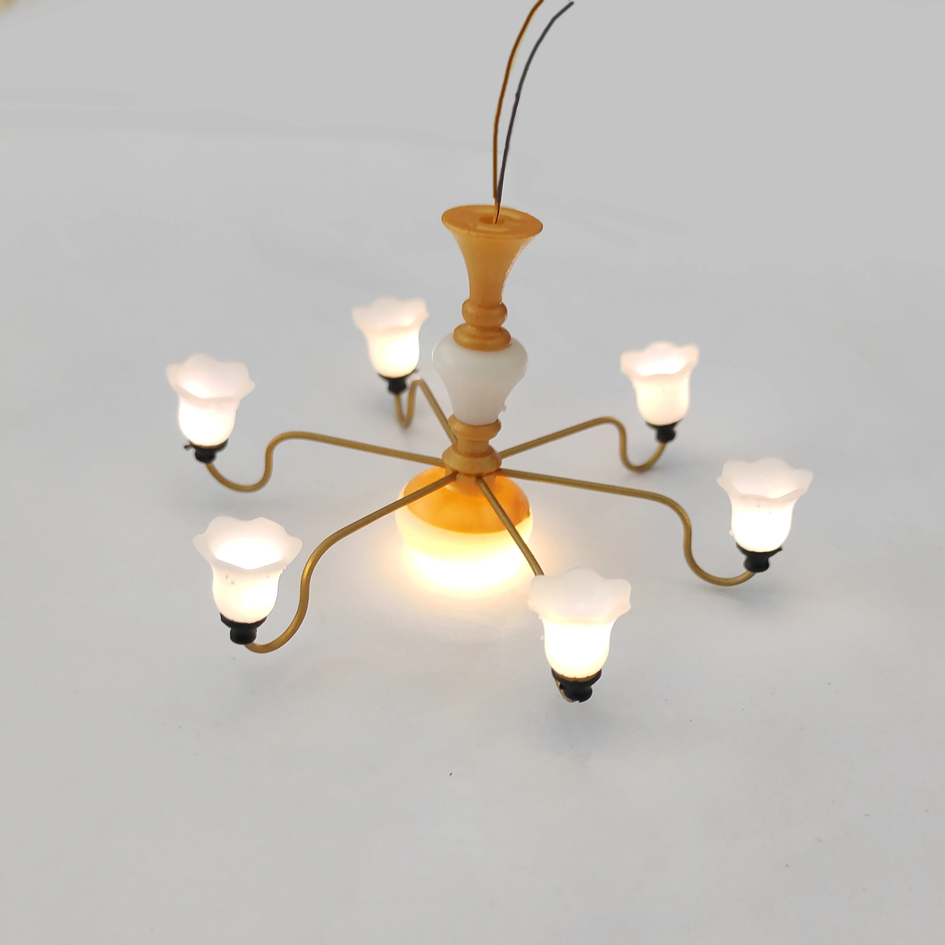 1/25 Mô Hình Quy Mô Led Ốp Trần Nhà Búp Bê Đồ Nội Thất Đèn Chùm 3V Ánh Sáng Cát Bàn Tự Làm Chất Liệu Thu Nhỏ Phụ Kiện Trẻ Em Đồ Chơi