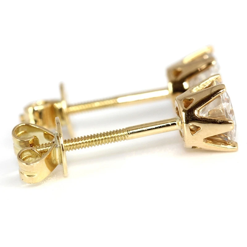 3 Pasang Kuningan Aman Sekrup Pada Anting-Anting Punggung Pengganti untuk Threaded Post Anting-Anting Berlian Kancing Sekrup Balik Mengunci Punggung