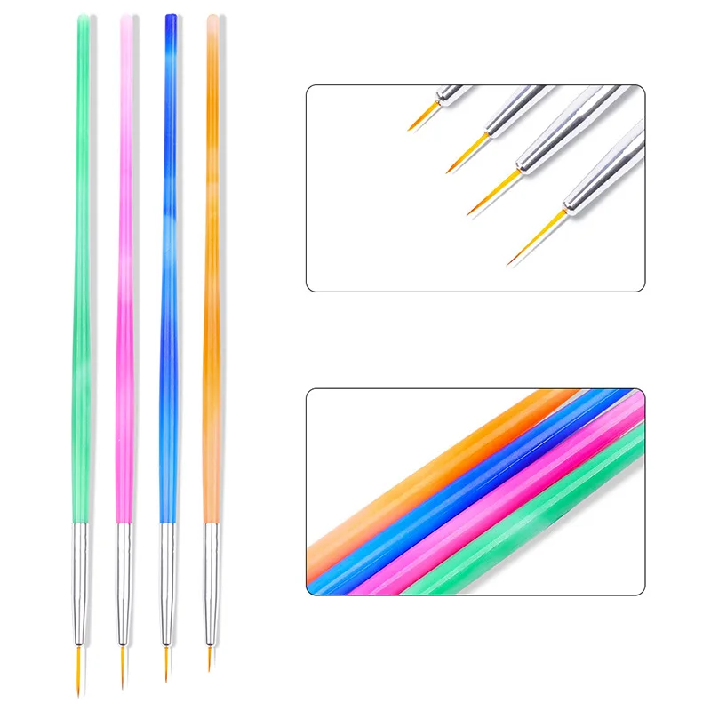 Cepillo de uñas para manicura, cepillo de Gel para decoración de uñas, 15 unids/set, cepillo de uñas, polvo líquido acrílico, cepillo de Gel para tallar
