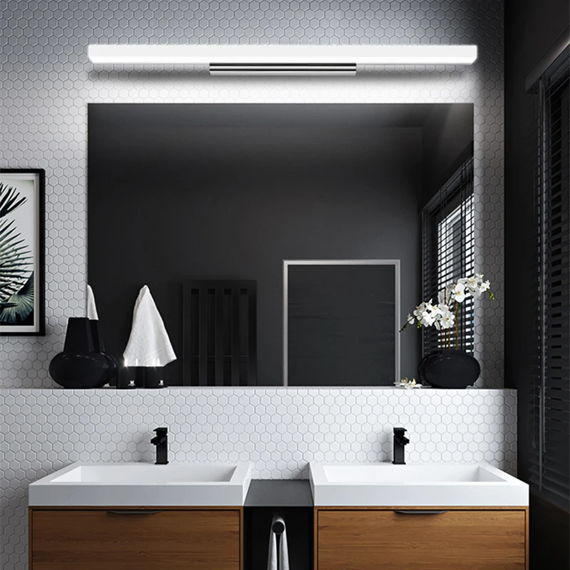 Lámpara de pared LED moderna y sencilla, accesorio de iluminación antiniebla a prueba de humedad para espejo, apliques acrílicos para interior de baño y dormitorio