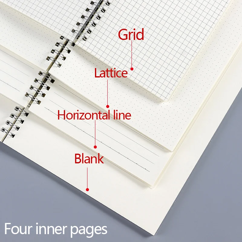 A5 A6 B5 Libro a spirale Bobina Notebook To-Do Foderato DOT Griglia vuota Carta Ufficiale Diario Sketchbook Per materiale scolastico di cancelleria