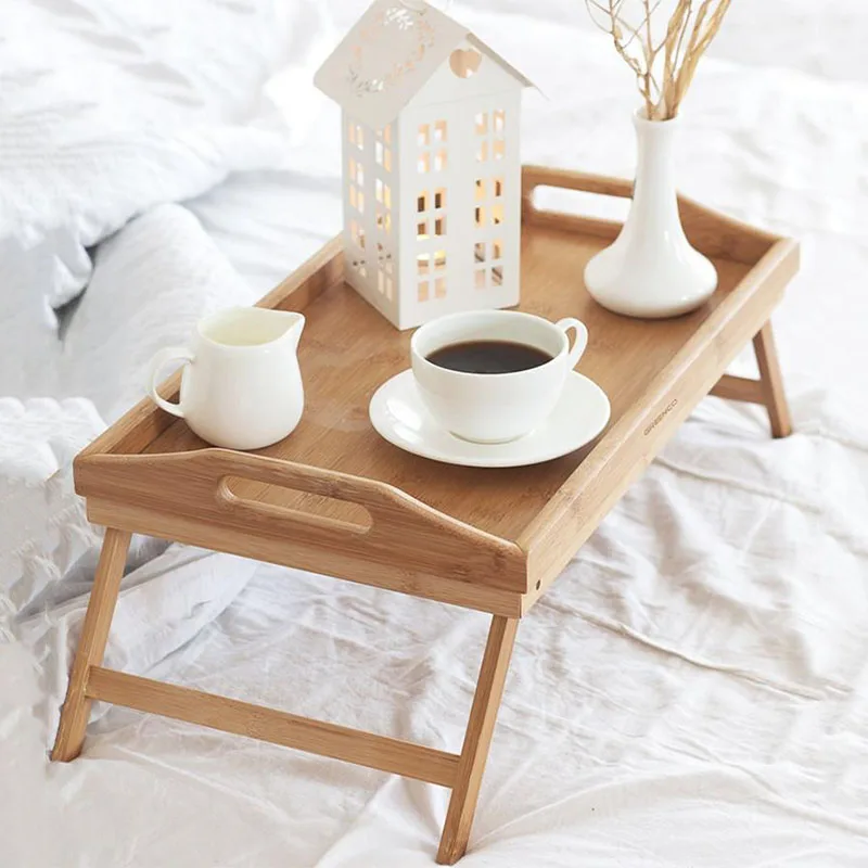Portátil Bambu Laptop Desk, Mesa De Jantar Notebook para Sofá-cama, Standing Lap Table