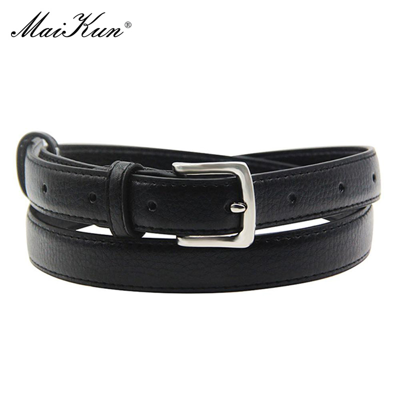 MaiKun Nữ Skinny Dây Da Đồng Màu Khóa Pin Đơn Giản Kích Thước Nhỏ Phù Hợp Với Kinh Doanh Quần Gen Bụng