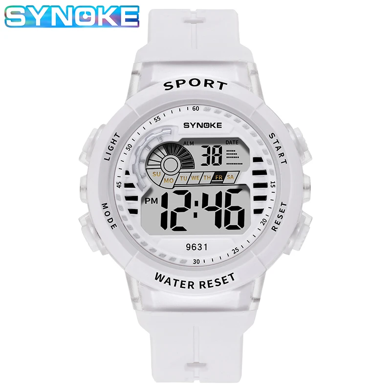SYNOKE, relojes deportivos a la moda para niños, reloj de pulsera electrónico resistente al agua hasta 50M, cronómetro, reloj Digital para niños y niñas